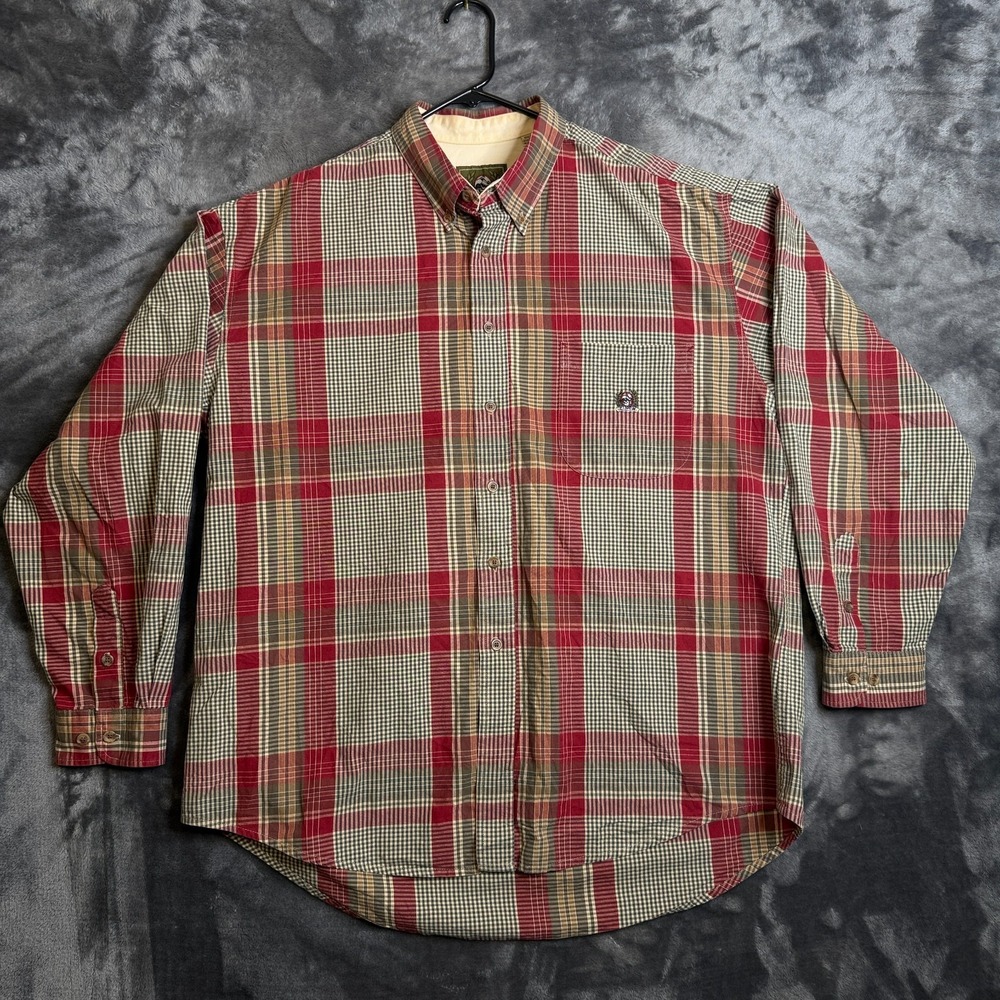 Cinch Mens Button Up Plaid Long Sleeve Button Up Size X-Large Single Pocket